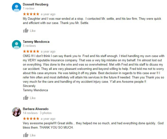 Law Office of Frederick J Sette Google Reviews continue