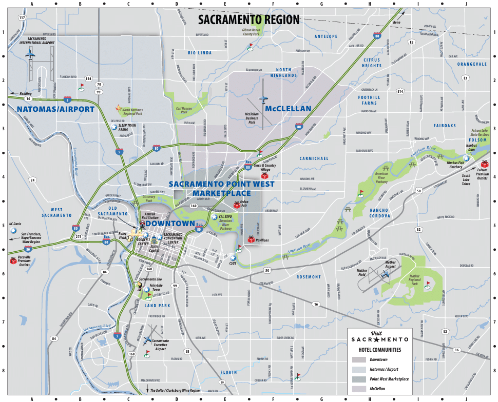 A map of Sacramento 